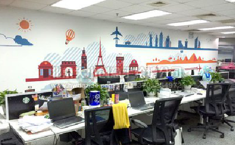 黄陵教你设计办公室墙绘的方法。