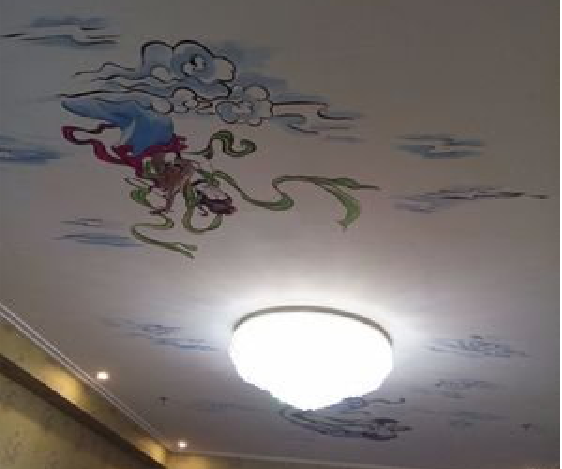 黄陵如何快速绘制天花板上的手绘墙？